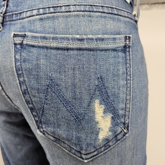 Mother The Looker Crop Gypsy Distressed With Frayed Ankless Size 25 - Picture 8 of 16